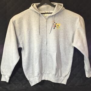 Disney World Gray Zippered Hoodie Sweatshirt